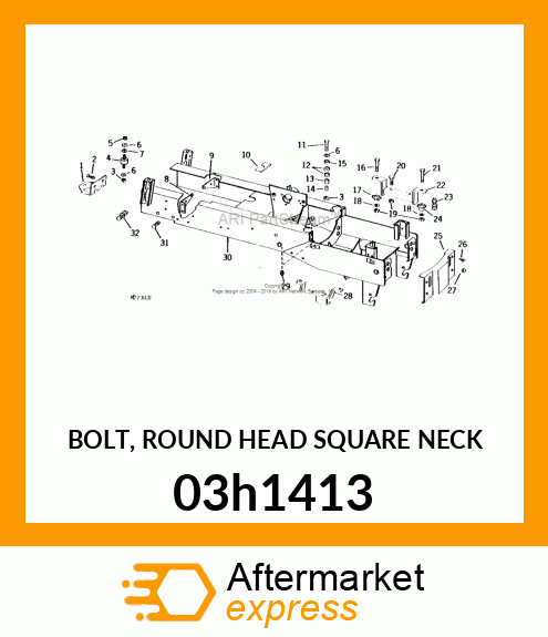 BOLT, ROUND HEAD SQUARE NECK 03h1413