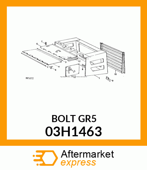 BOLT, ROUND HEAD SQUARE NECK 03H1463