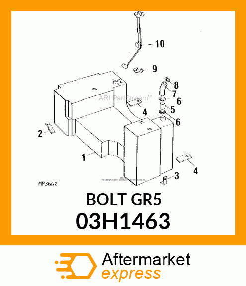 BOLT, ROUND HEAD SQUARE NECK 03H1463