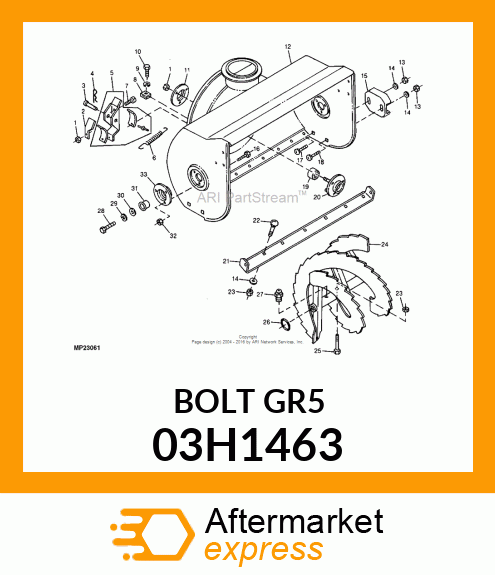 BOLT, ROUND HEAD SQUARE NECK 03H1463