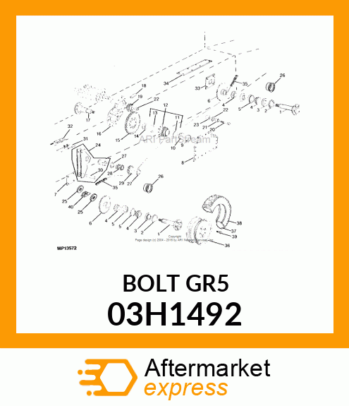 BOLT, ROUND HEAD SQUARE NECK 03H1492