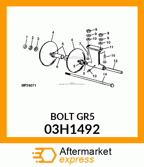 BOLT, ROUND HEAD SQUARE NECK 03H1492