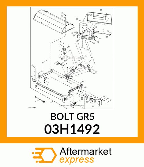 BOLT, ROUND HEAD SQUARE NECK 03H1492