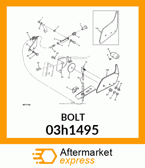 BOLT, ROUND HEAD SHORT SQUARE NECK 03h1495