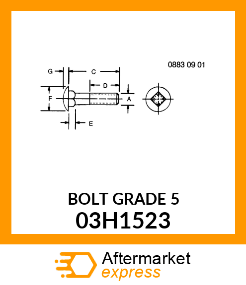 BOLT, ROUND HEAD SQUARE NECK 03H1523