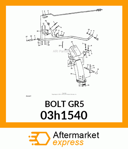 BOLT, ROUND HEAD SHORT SQUARE NECK 03h1540