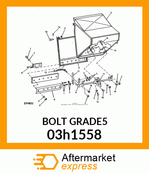 BOLT, ROUND HEAD SQUARE NECK 03h1558