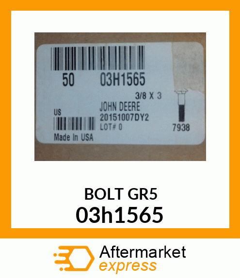 BOLT, ROUND HEAD SQUARE NECK 03h1565