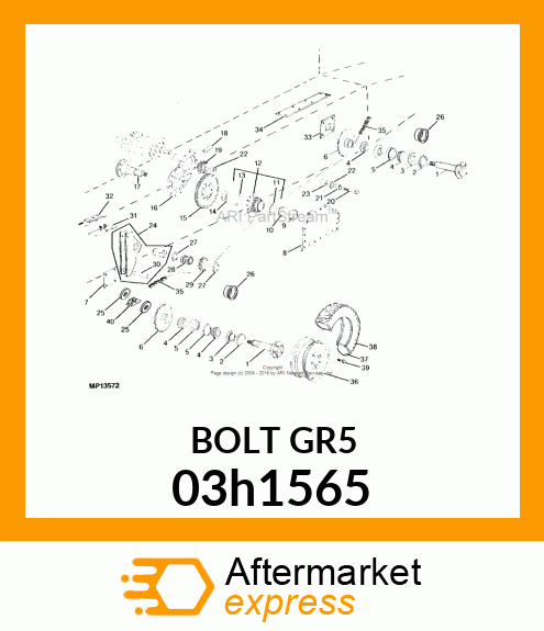 BOLT, ROUND HEAD SQUARE NECK 03h1565