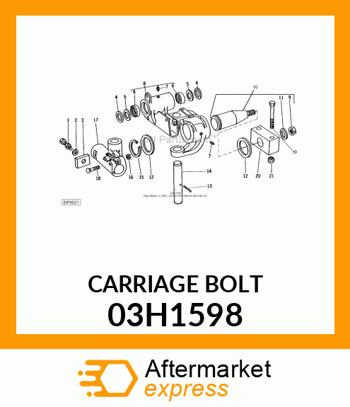 BOLT, ROUND HEAD SQUARE NECK 03H1598