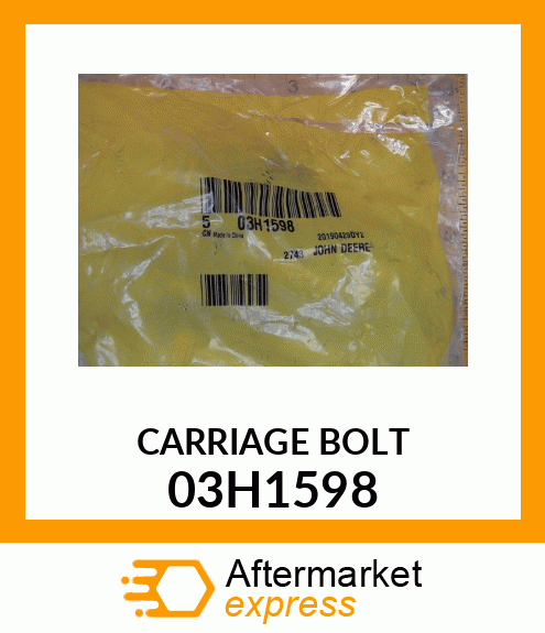 BOLT, ROUND HEAD SQUARE NECK 03H1598