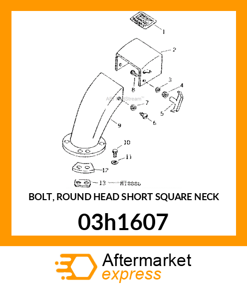 BOLT, ROUND HEAD SHORT SQUARE NECK 03h1607