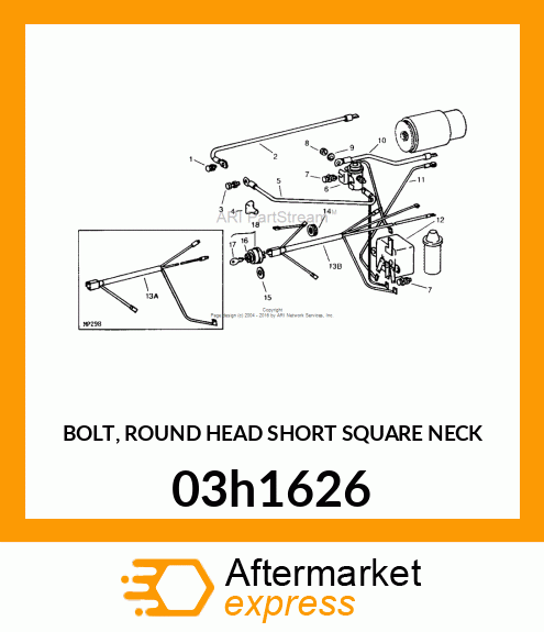 BOLT, ROUND HEAD SHORT SQUARE NECK 03h1626