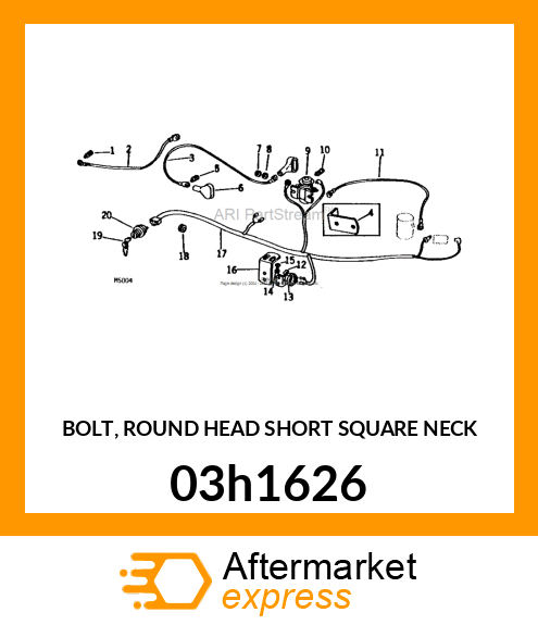 BOLT, ROUND HEAD SHORT SQUARE NECK 03h1626