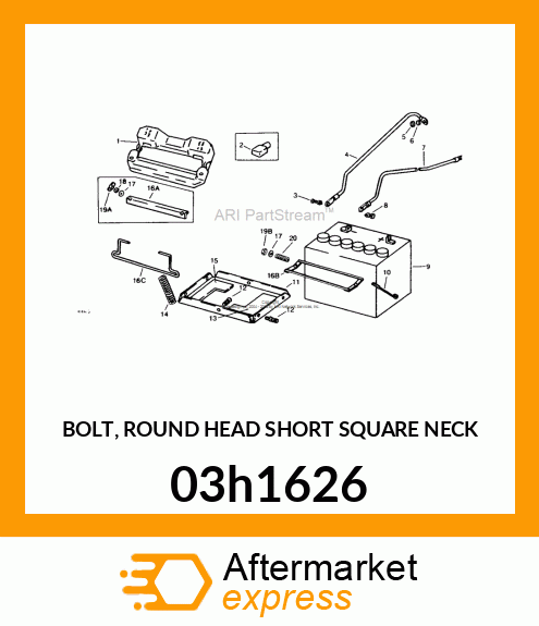 BOLT, ROUND HEAD SHORT SQUARE NECK 03h1626