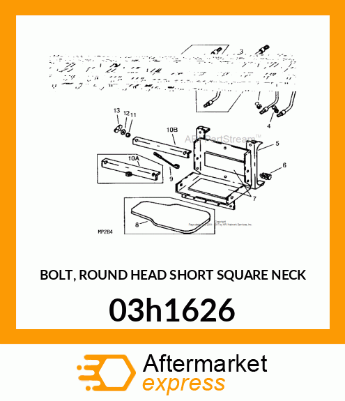 BOLT, ROUND HEAD SHORT SQUARE NECK 03h1626