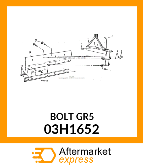 BOLT, ROUND HEAD SHORT SQUARE NECK 03H1652