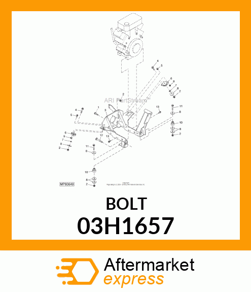 BOLT, ROUND HEAD SHORT SQUARE NECK 03H1657