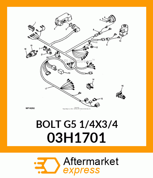 BOLT, ROUND HEAD SQUARE NECK 03H1701