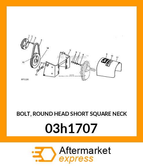 BOLT, ROUND HEAD SHORT SQUARE NECK 03h1707