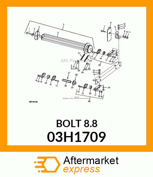 BOLT, ROUND HEAD SHORT SQUARE NECK 03H1709