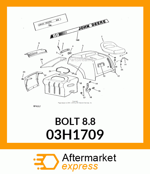 BOLT, ROUND HEAD SHORT SQUARE NECK 03H1709