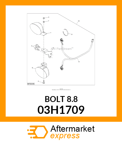 BOLT, ROUND HEAD SHORT SQUARE NECK 03H1709