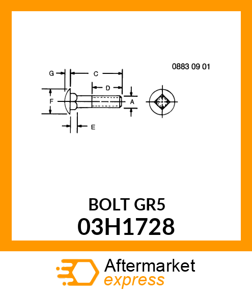 BOLT, ROUND HEAD SQUARE NECK 03H1728