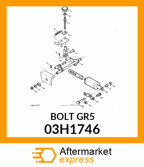 BOLT, ROUND HEAD SHORT SQUARE NECK 03H1746