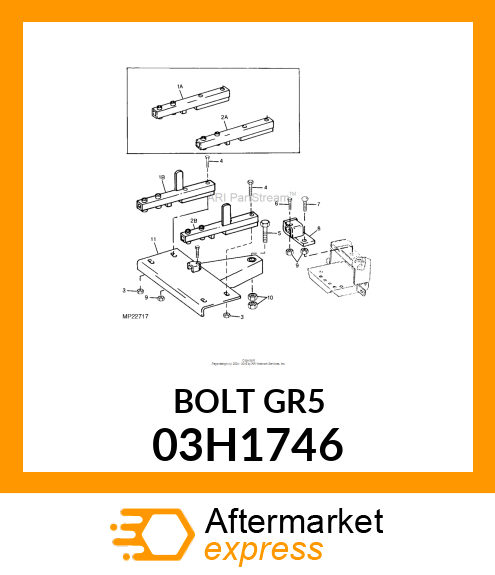 BOLT, ROUND HEAD SHORT SQUARE NECK 03H1746