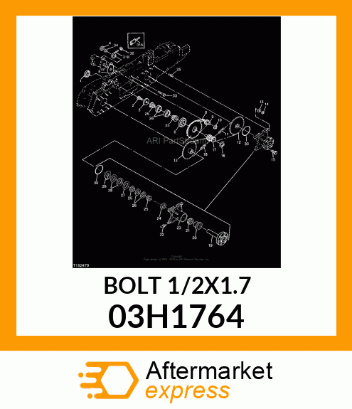 BOLT, ROUND HEAD SHORT SQUARE NECK 03H1764