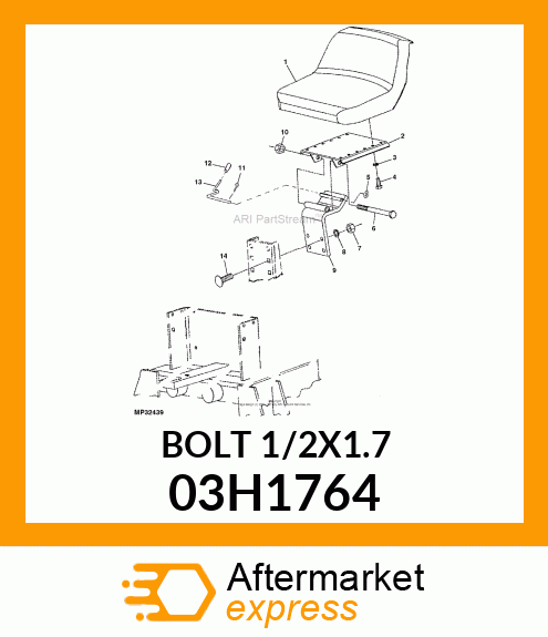 BOLT, ROUND HEAD SHORT SQUARE NECK 03H1764