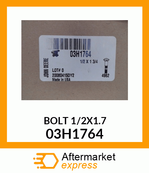 BOLT, ROUND HEAD SHORT SQUARE NECK 03H1764