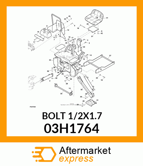 BOLT, ROUND HEAD SHORT SQUARE NECK 03H1764