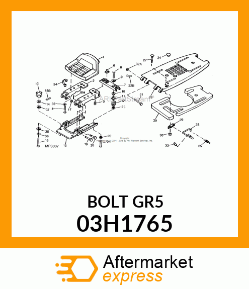 BOLT, ROUND HEAD SHORT SQUARE NECK 03H1765