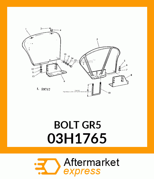 BOLT, ROUND HEAD SHORT SQUARE NECK 03H1765