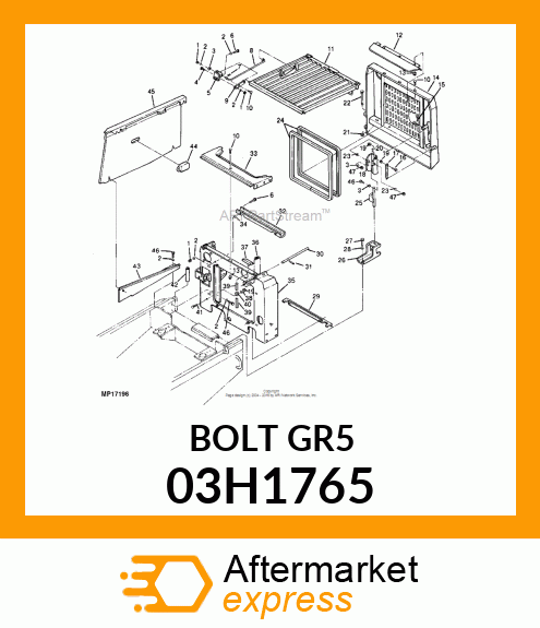 BOLT, ROUND HEAD SHORT SQUARE NECK 03H1765