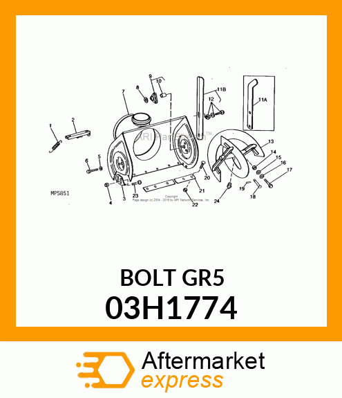 BOLT, ROUND HEAD SHORT SQUARE NECK 03H1774