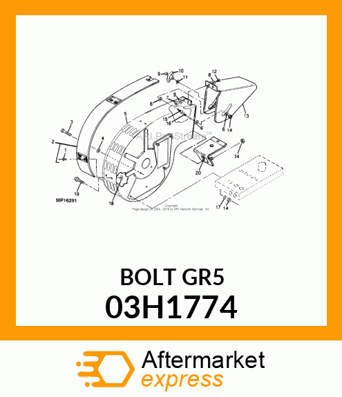 BOLT, ROUND HEAD SHORT SQUARE NECK 03H1774