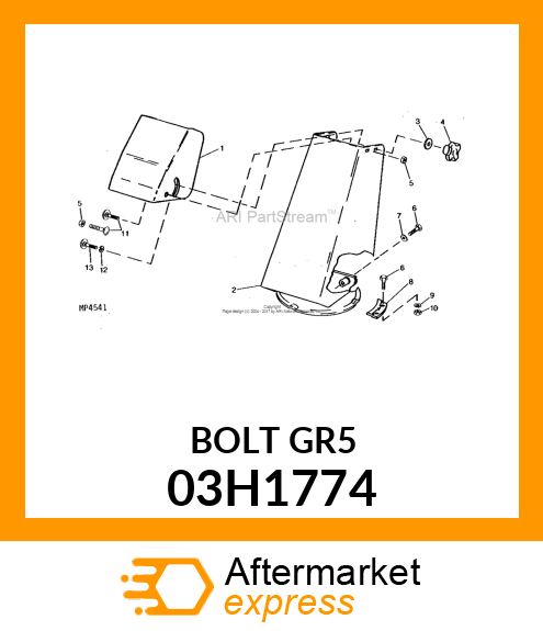 BOLT, ROUND HEAD SHORT SQUARE NECK 03H1774