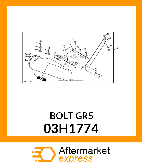 BOLT, ROUND HEAD SHORT SQUARE NECK 03H1774