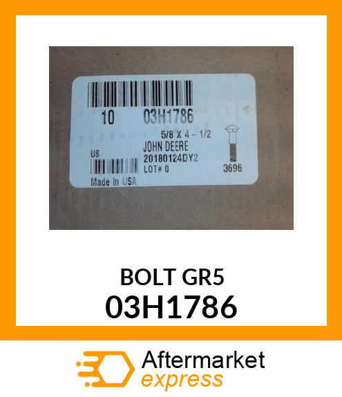 BOLT, ROUND HEAD SQUARE NECK 03H1786