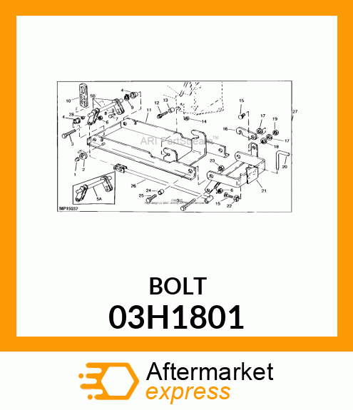 BOLT, ROUND HEAD SHORT SQUARE NECK 03H1801