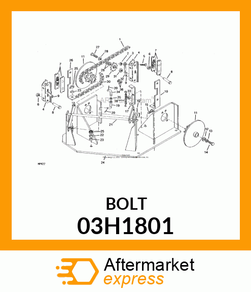 BOLT, ROUND HEAD SHORT SQUARE NECK 03H1801