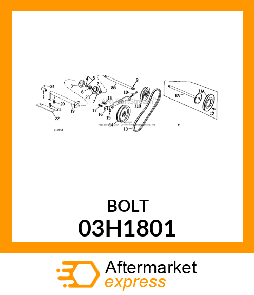 BOLT, ROUND HEAD SHORT SQUARE NECK 03H1801