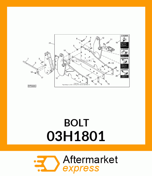 BOLT, ROUND HEAD SHORT SQUARE NECK 03H1801