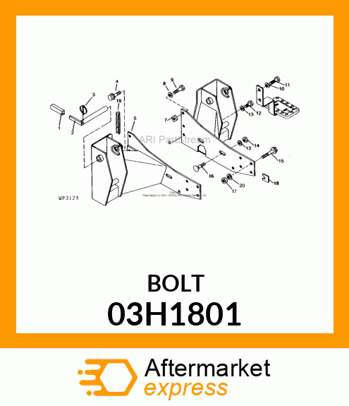 BOLT, ROUND HEAD SHORT SQUARE NECK 03H1801