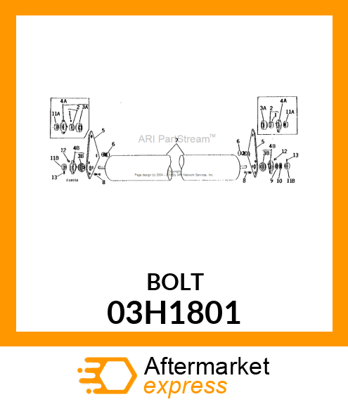 BOLT, ROUND HEAD SHORT SQUARE NECK 03H1801