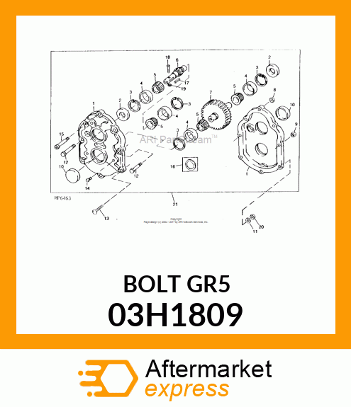 BOLT, ROUND HEAD SHORT SQUARE NECK 03H1809