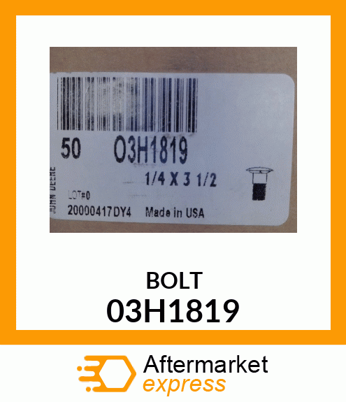 BOLT, ROUND HEAD SQUARE NECK 03H1819